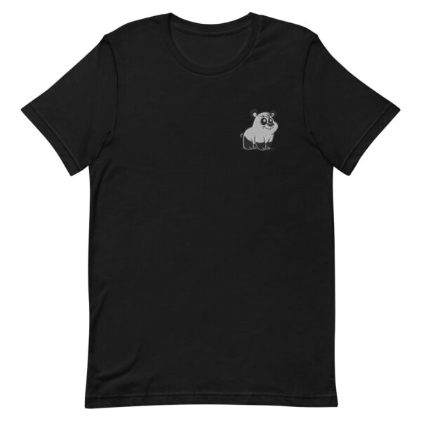 Black Classic Embroidered Pizzly Bear T-shirt