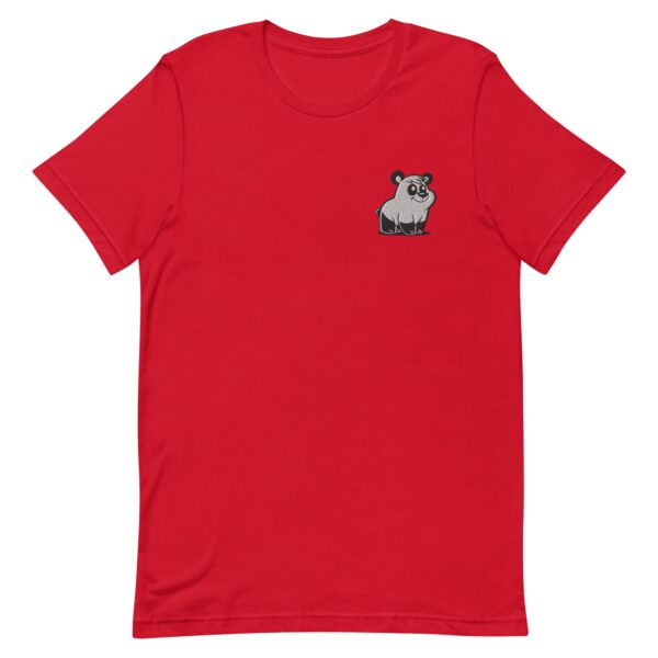 Red Classic Embroidered Pizzly Bear T-shirt